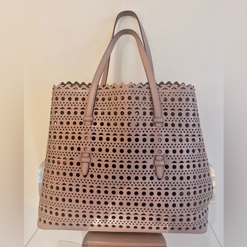 ALAIA Laser Cut Tote - Sandy